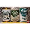 Image 2 : OIL TINS (3): QUAKER STATE - Variety (Tallest 6-1/2"H x 4"Dia) (SEE PICS!)