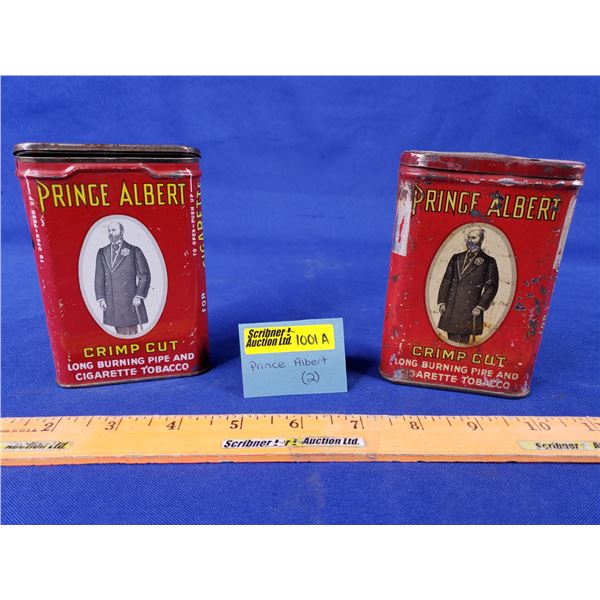 Prince Alberta Pocket Tobacco Tins (2) (4-1/2"H x 3"W x 1"D) (SEE PICS!)
