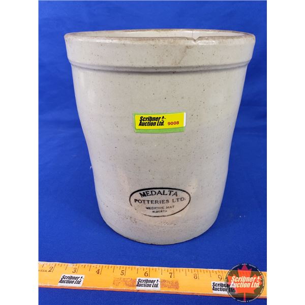 Medalta Crock (9"H x 7-1/2"Dia) (Note: Crack) (SEE PICS!)