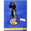 Image 10 : Brass / Black Candlestick Rotary Phone with Modern Phone Cord (12"H) (SEE PICS!)