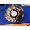 Image 3 : Brass / Black Candlestick Rotary Phone with Modern Phone Cord (12"H) (SEE PICS!)