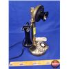 Image 4 : Brass / Black Candlestick Rotary Phone with Modern Phone Cord (12"H) (SEE PICS!)