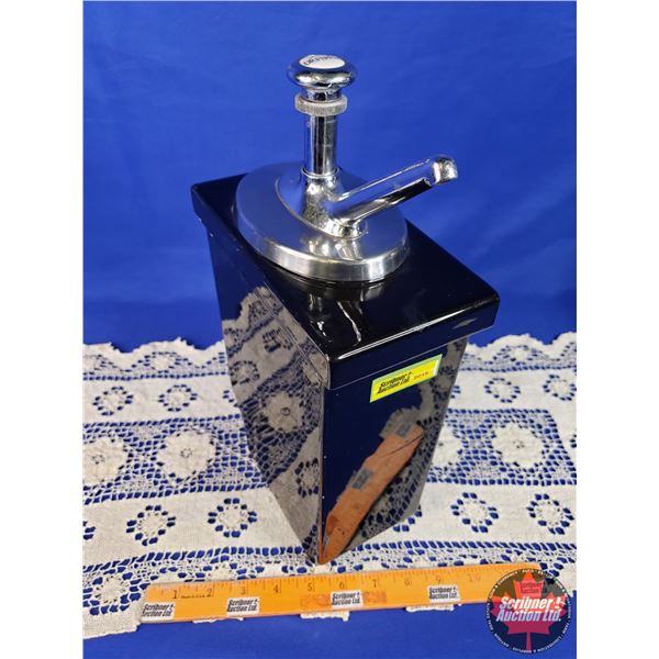 Ceramic Syrup Dispenser "Dr. Pepper" (14"H x 4"W x 7-1/2"D) (SEE PICS!)