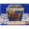 Image 4 : "Granola Digestive Biscuits" Tin (Paper Label) (9-1/2"H x 9"W x 8-3/4"D) (No Lid) (SEE PICS!)