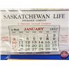 Image 6 : "SASKATCHEWAN LIFE INSURANCE COMPANY" 1937 Calendar & Map (28"H x 30-1/2"W) (SEE PICS!)
