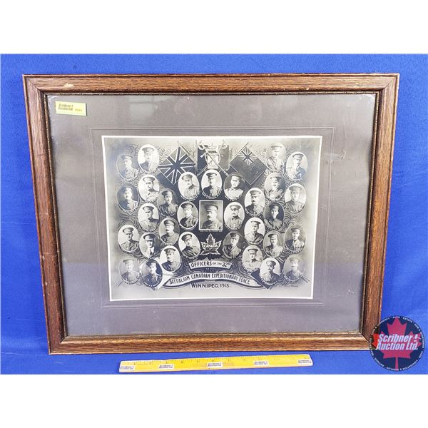 Framed Print (Historical) : Canada Officers of the 32nd Battalion Canadian Expeditionary Force Winni