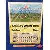 Image 1 : "Kapjack's General Store" Advertising Calendar Dec 1967 (22-1/4" 17-1/4"W) (SEE PICS!)
