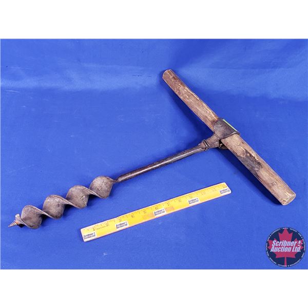 T-Handle Beam Drill / Cork Screw "Germany" (20-1/4") (SEE PICS!)