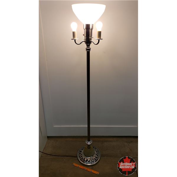 Floor Lamp - Marble / Chrome Base (4 Bulb) (62"H) (SEE PICS!)