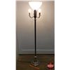 Image 1 : Floor Lamp - Marble / Chrome Base (4 Bulb) (62"H) (SEE PICS!)