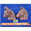 Image 1 : Horse Head Book Ends (6-1/2"H x 6"W x 3-1/2"D) (SEE PICS!)