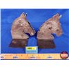 Image 3 : Horse Head Book Ends (6-1/2"H x 6"W x 3-1/2"D) (SEE PICS!)