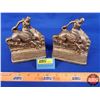 Image 1 : Cowboy Bookends (Cast Aluminum) (5-1/4"H x 5"W x 2-1/4"D) (SEE PICS!)
