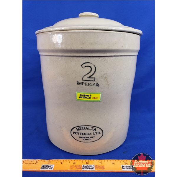 2 Gallon Medalta Crock with Lid (11"H x 10"Dia) (SEE PICS!)