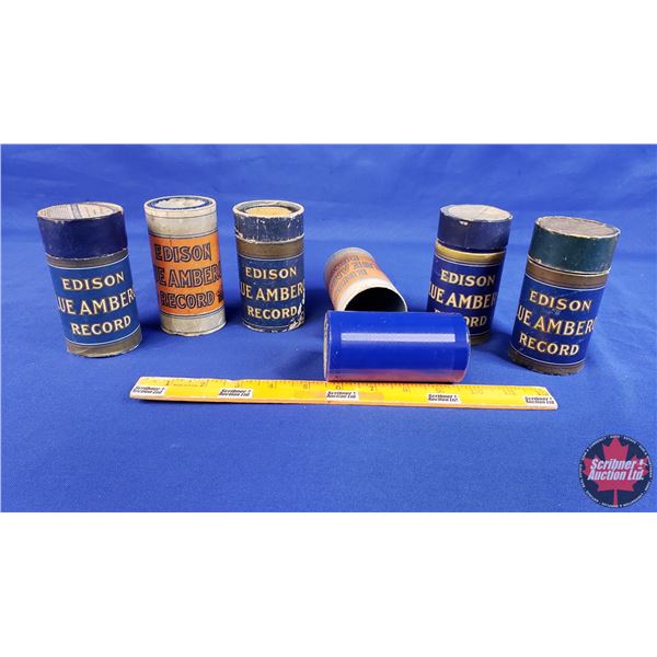EDISON Cylinder Records (6) (SEE PICS!)