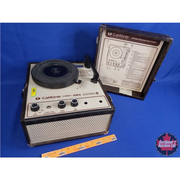 Portable Record Player "Califone 1430K" (7"H x 14-1/2"W x 12-3/4"D) (SEE PICS!)