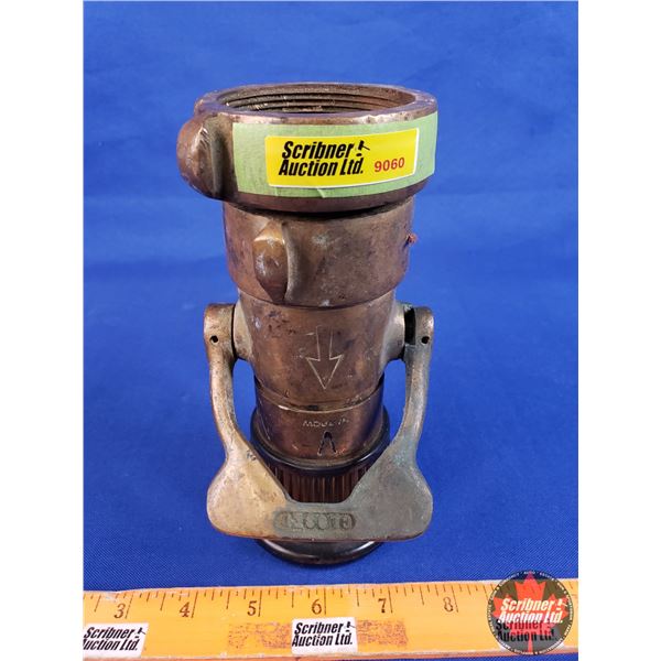 Fire Hose Nozzle "PDQ Imperial Akron Brass" (71/4"H x 3"Dia) (SEE PICS!)