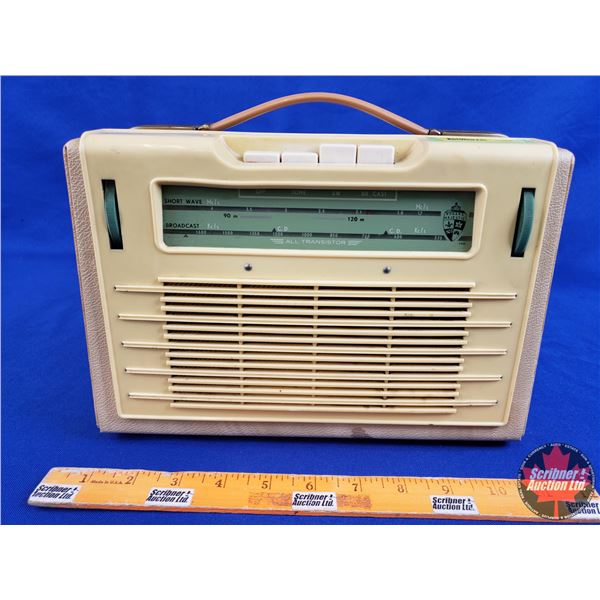 Rogers Majestic All Transistor Radio (8-1/2"H x 10-1/2'W x 3-1/2"D) (Note: Face adhesive strength is