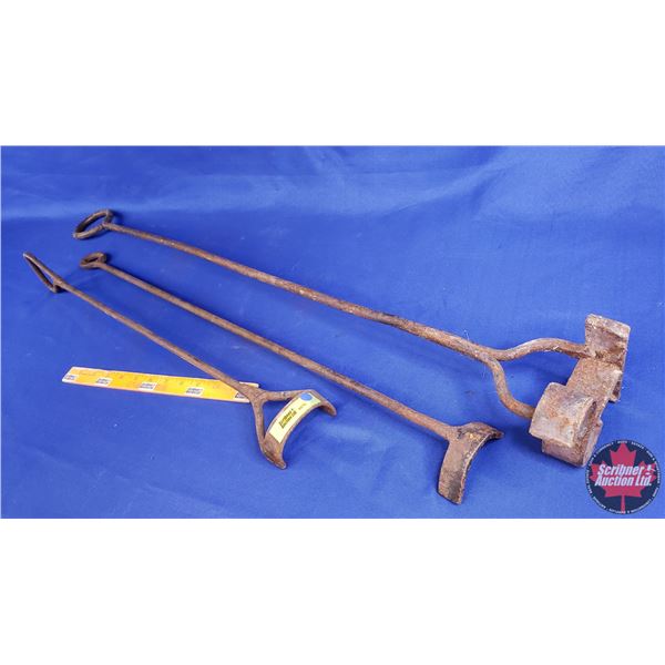 Antique Irons (3) (Longest 40"H) (SEE PICS!)