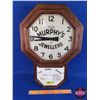 Image 1 : Forestville Wall Clock "MURPHY'S JEWELLERS" with Ad Insert "Ye Olde Bank Kitscoty" (Batt Op) (22"H x