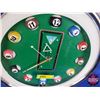 Image 2 : Round Wall Clock : Billiards/Pool Theme (Batt Op) (17"Dia) (SEE PICS!)