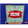 Image 1 : Coca-Cola "Fishtail" Electric Wall Clock (Convex Glass) (15-1/4"H x 15-1/4"W) (Note: Minor Glass dam