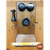 Image 1 : Wood Box Telephone (20"H x 9"W x 8-1/2"D) (SEE PICS!)