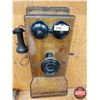Image 5 : Wood Box Telephone (20"H x 9"W x 8-1/2"D) (SEE PICS!)