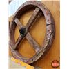 Image 2 : Wooden Wagon/Cart Wheel (22"Dia) (SEE PICS!)