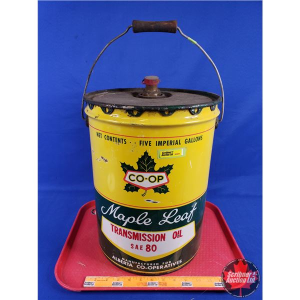 CO-OP Maple Leaf Transmission Oil Five Gallon Pail (15-1/2"H x 12"Dia) (SEE PICS!)