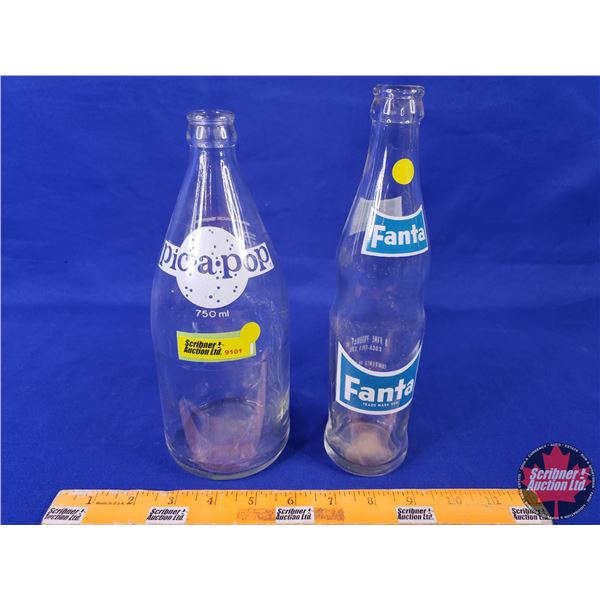Pop Bottles (2): Pic-a-Pop & Fanta (Tallest 10"H) (SEE PICS!)