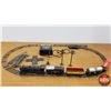 Image 1 : Louis & Marx Train with Track & Transformer : O Guage Train / Power Pole Accessories (c. 1940's/50's