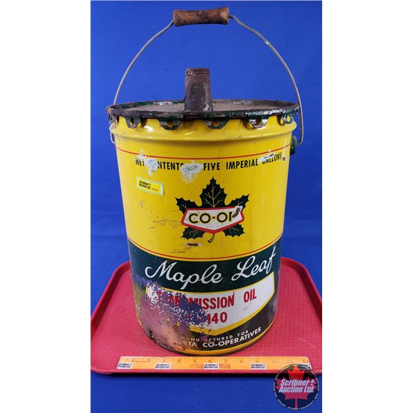 CO-OP Maple Leaf Transmission Oil Five Gallon Pail (15-1/2"H x 12"Dia) (SEE PICS!)