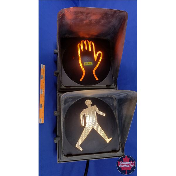 Crosswalk Pedestrian Sign (Walk / Stop) (27"H x 13-3/4"W x 19"D) (SEE PICS!)