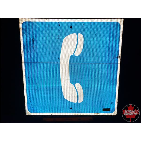 Single Side Reflective Sign : Telephone (Blue/White) (23-1/2"H x 23-1/2"W) (SEE PICS!)