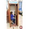 Image 13 : TELEPHONE Booth with Pay Phone & Seat / Bi-Fold Door (Tag "Wavell Showcase & Fixture Co. Longbeach C
