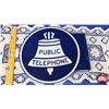 Image 3 : Double Side Enamel Flange Sign "PUBLIC TELEPHONE" (12-3/4" x 11-1/4"Dia) (SEE PICS!)