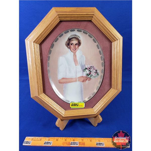 Wood Frame Collector Plate : Princess Diana (Bradford Exchange 1997 - See Title In Pictures) (13-1/2