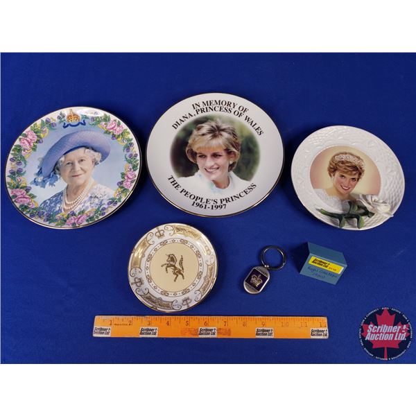 Monarchy Collector Combo (5pcs) : Queen Mother Collector Plate; Princess Diana (2 Plates); London En