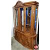 Image 2 : CHINA CABINET (Large - 2 Piece) (Lighted) (81-1/2"H x 64-1/2"W x 17"D) (SEE PICS!)