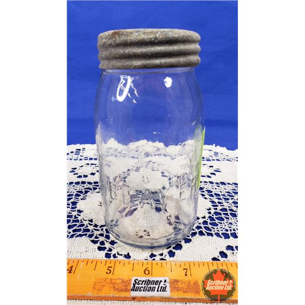 Mason Jar "BEAVER" Pint (6"H) (SEE PICS!)