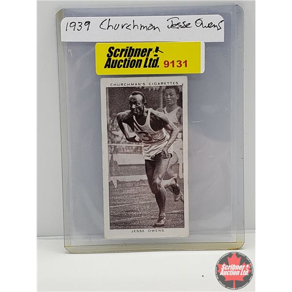 1939 Churchman's Cigarettes Collector Card "JESSE OWENS" Kings of Speed (in Card Sleeve)
