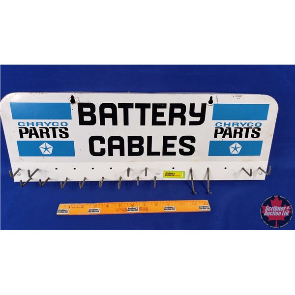 Store Display Rack "CHRYCO PARTS BATTERY CABLES" (7-3/4"H x 22-1/2" x 3/4") (SEE PICS!)