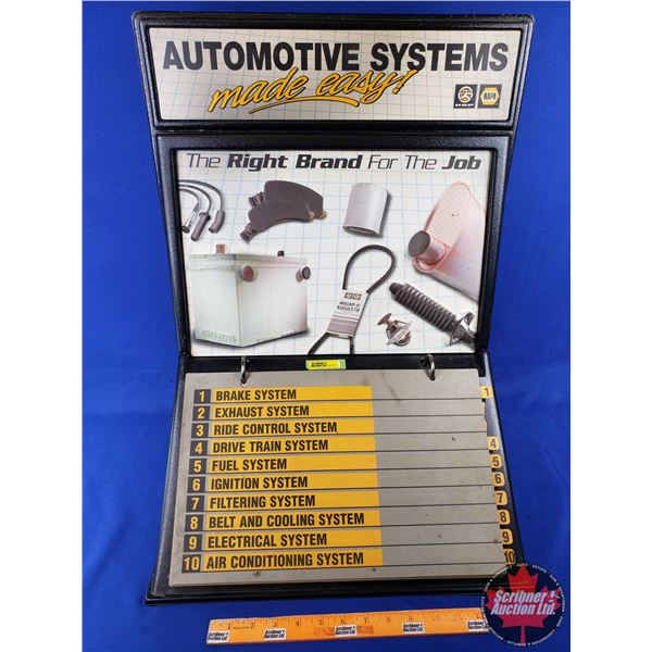 Store Display Flip Chart "Automotive Systems Made Easy NAPA" (Plastic) (24"H x 17-1/2"W x 13"D) (SEE