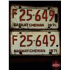 Image 2 : Lic Plates Set : Saskatchewan 1971 (SEE PICS!)