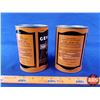 Image 5 : OIL TINS (2): Harley-Davidson GENUINE OIL Genuine SAE20W-50 (Both FULL) (5-1/2"H x 4"Dia) (SEE PICS!