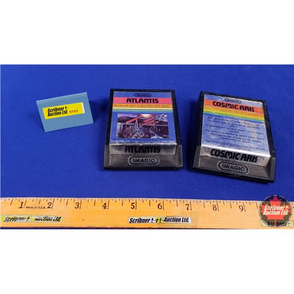 ATARI Game Cartridges (2): ATLANTIS & COSMIC ARK (SEE PICS!)
