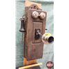 Image 3 : Farm House KELLOGG Wood Box Telephone (Northern Electric Company Limited) (25"H x 12""W x 15"D) (SEE