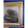 Image 4 : Framed Landscape Painting (Oil on Canvas with Cast Frame) (32-1/2"H x 46-1/4"W) (SEE PICS!)