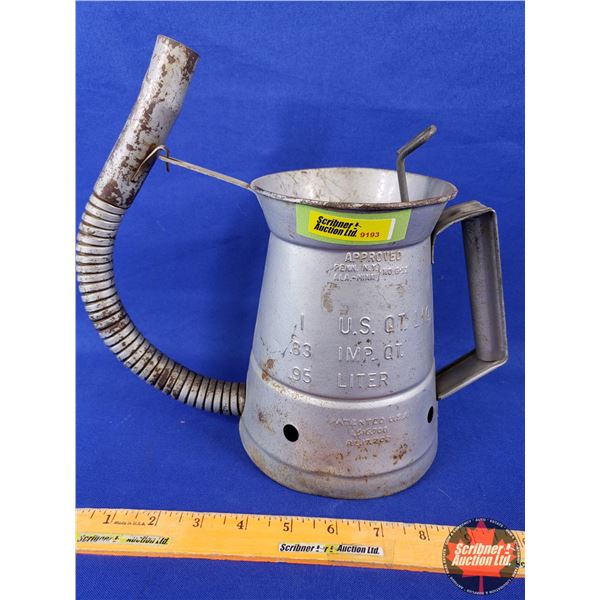 Oil Quart Jug with Bottom Flex Hose (10-1/2"H x 11"W x 5"D) (SEE PICS!)